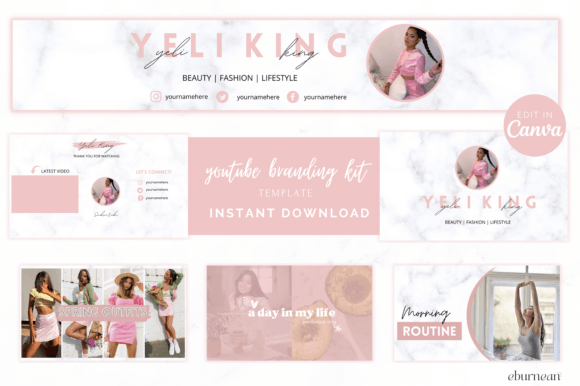 Download Beauty Blogger Youtube Branding Kit - Premium Resources