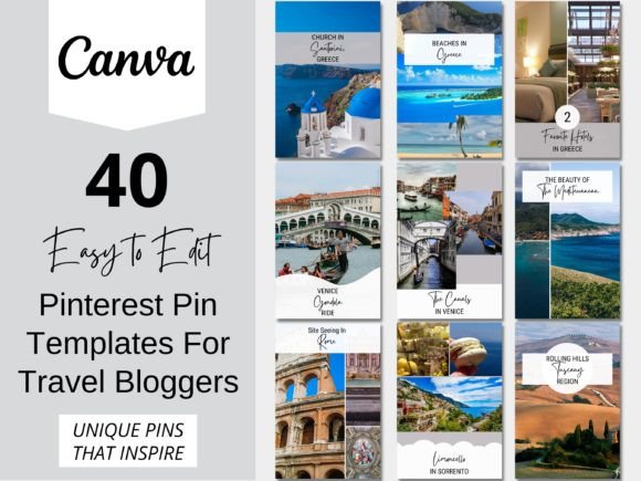 Download Travel Blogger Pinterest Pin Templates - Blogger Collection
